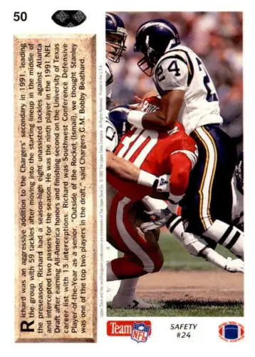 1992 Upper Deck #50 Stanley Richard Football Card with original gloss, Near Mint condition