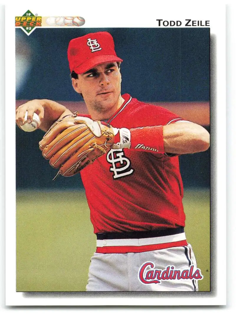 Todd Zeile baseball card showcasing St. Louis Cardinals player in red uniform