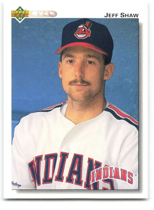 1992 Upper Deck #660 Jeff Shaw Cleveland Indians Baseball Card in white home uniform