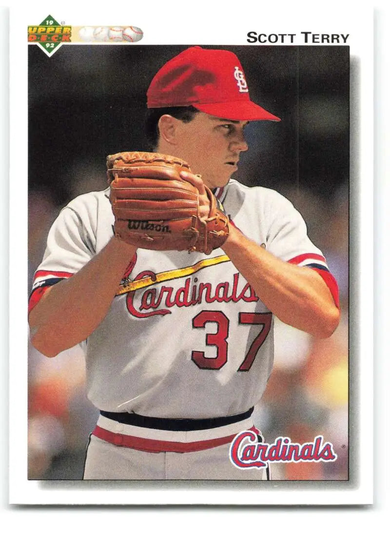 Scott Terry St. Louis Cardinals baseball card in white uniform and red cap, number 37