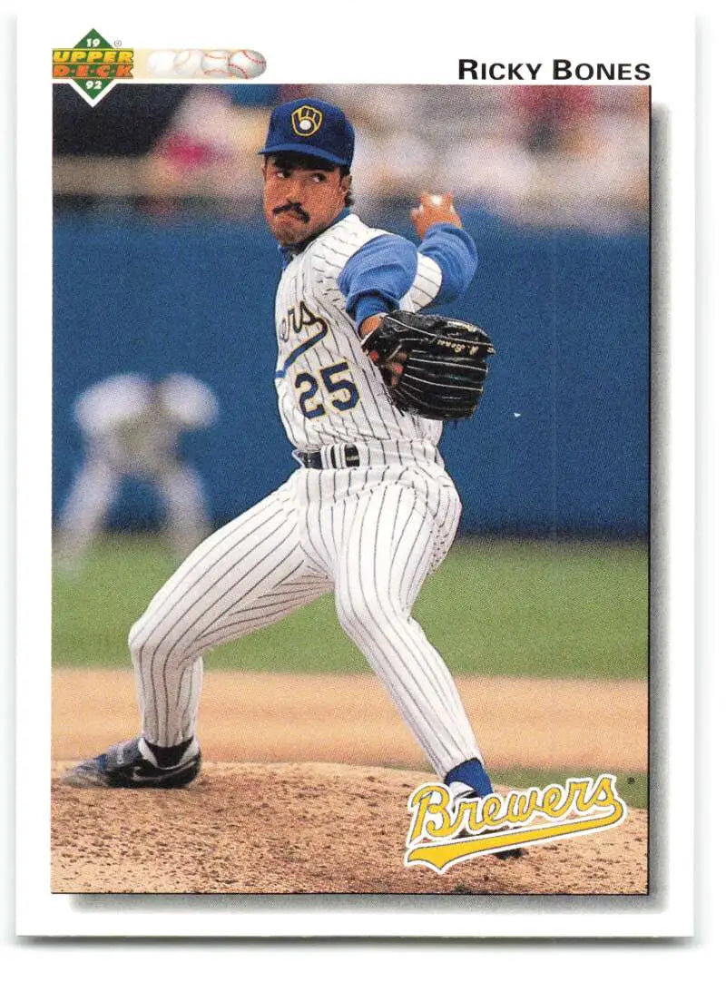 1992 Upper Deck #762 Ricky Bones NM-MT Milwaukee Brewers Baseball Card Image 1