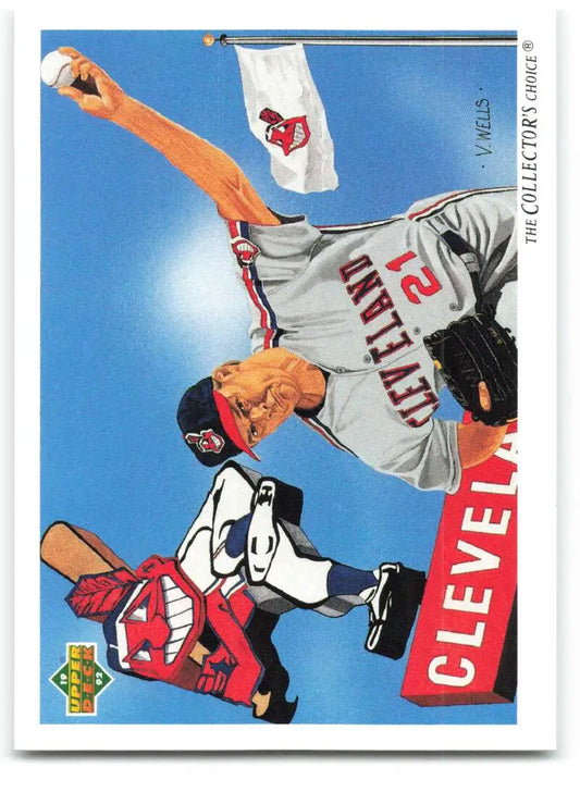 Greg Swindell leaping catch on 1992 Upper Deck Cleveland Indians baseball card