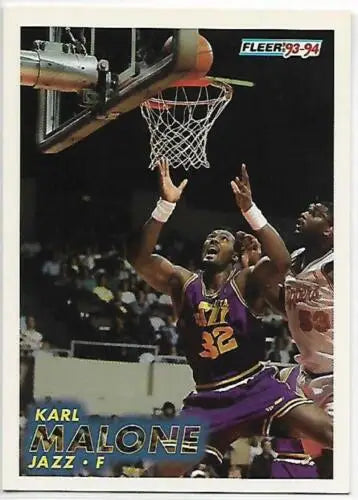 1993-94 Fleer #211 Karl Malone NM-MT Jazz basketball card with original gloss