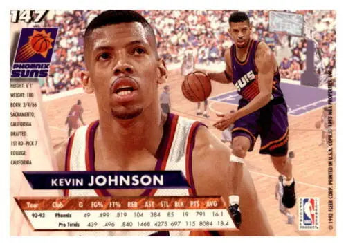 Kevin Johnson basketball card from 1993-94 Fleer Ultra with original gloss and rarity