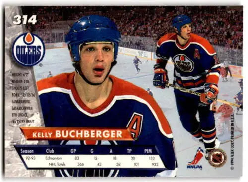 1993-94 Fleer Ultra #314 Kelly Buchberger Near Mint hockey card with original gloss