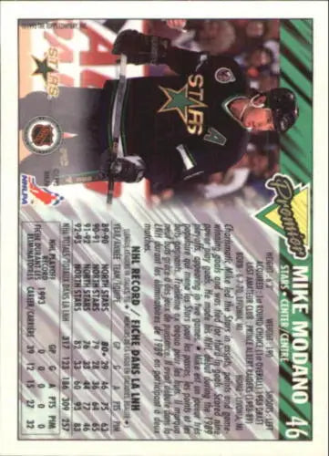 1993-94 OPC Premier #46 Mike Modano NM-MT Stars hockey card with original gloss