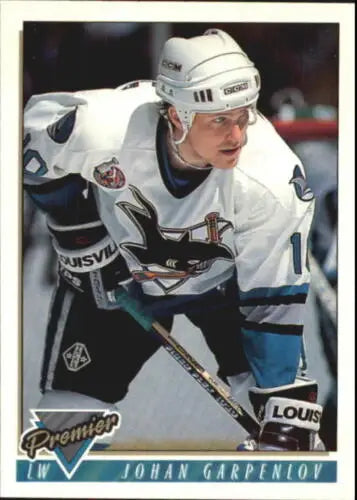 Johan Garpenlov 1993-94 OPC Premier #53 card with original gloss featuring Sharks player