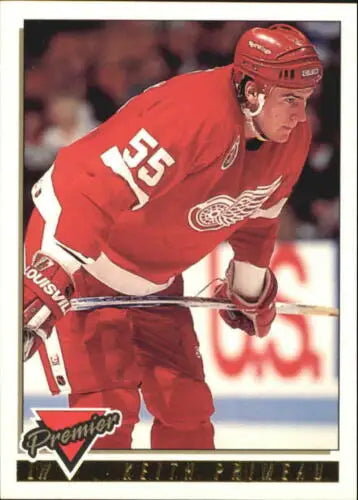 Hockey player in red uniform from 1993-94 OPC Premier Gold Keith Primeau card