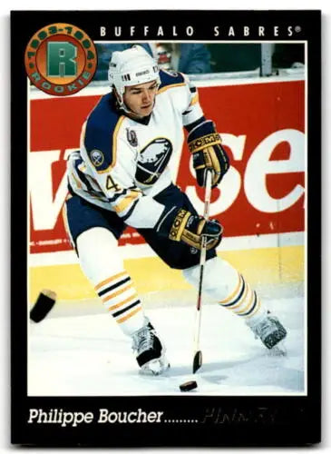 1993-94 Pinnacle Philippe Boucher Hockey Trading Card with original gloss, Sabres ID 43423