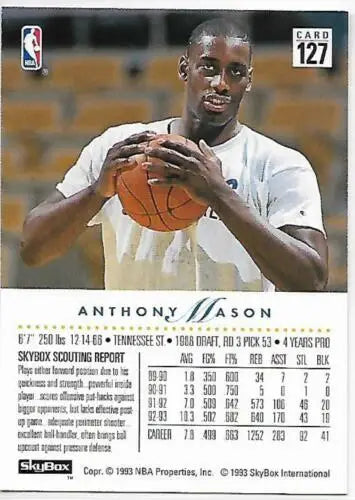 1993-94 SkyBox #127 Anthony Mason NM Near Mint Knicks original gloss basketball card