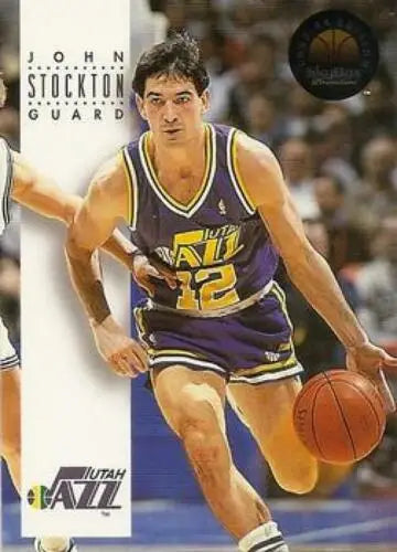 1993-94 SkyBox #179 John Stockton NM-MT Jazz card with original gloss and collectible value