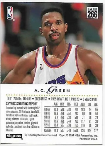 1993-94 SkyBox #266 A.C. Green NM-MT Suns basketball card with original gloss