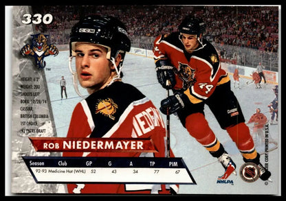 Rob Niedermayer 1993-94 Ultra #330 Hockey Card Florida Panthers Collector’s Item