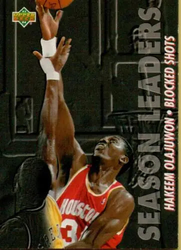 1993-94 Upper Deck #170 Hakeem Olajuwon basketball card with original gloss near mint condition