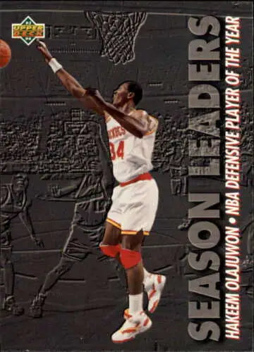 Hakeem Olajuwon basketball card 1993-94 Upper Deck NM original gloss for collectors