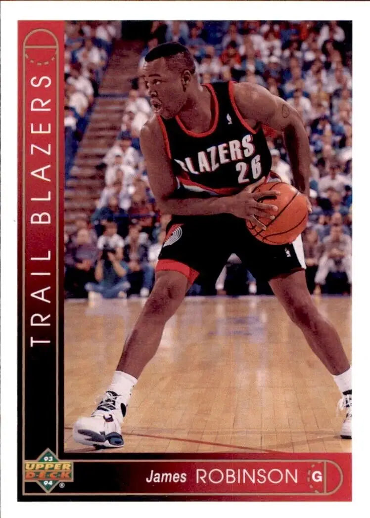 James Robinson Rookie card from 1993-94 Upper Deck featuring Portland Trail Blazers