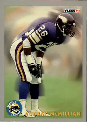 Audray McMillian football card from the 1993 Fleer League Leaders Minnesota Vikings