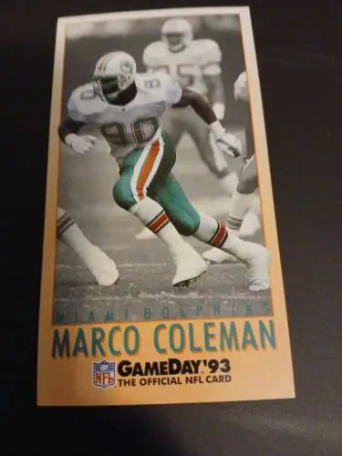 Marco Coleman trading card from 1993 GameDay showcasing Miami Dolphins player