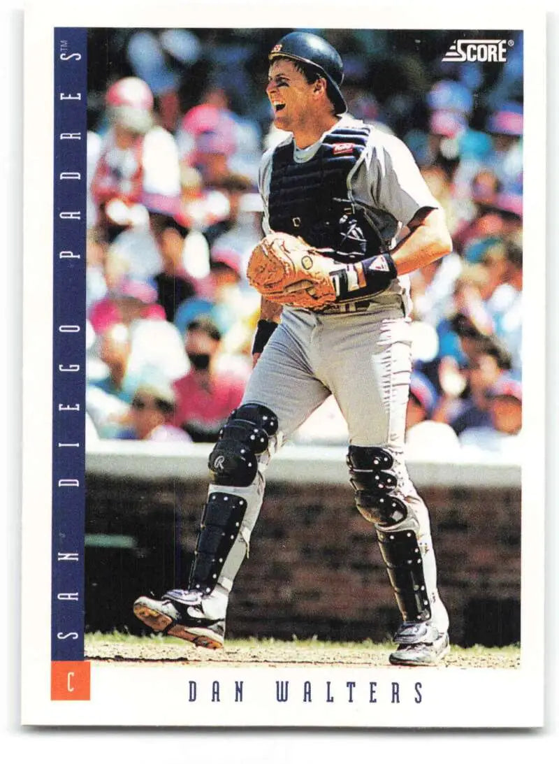 Baseball card of Dan Walters in gray gear for San Diego Padres, 1993 Score #332