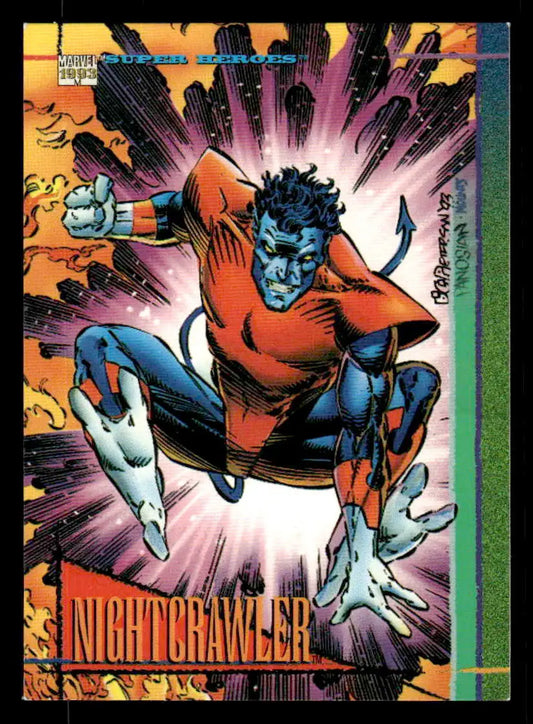 Nightcrawler Marvel trading card from 1993 SkyBox Marvel Universe collection