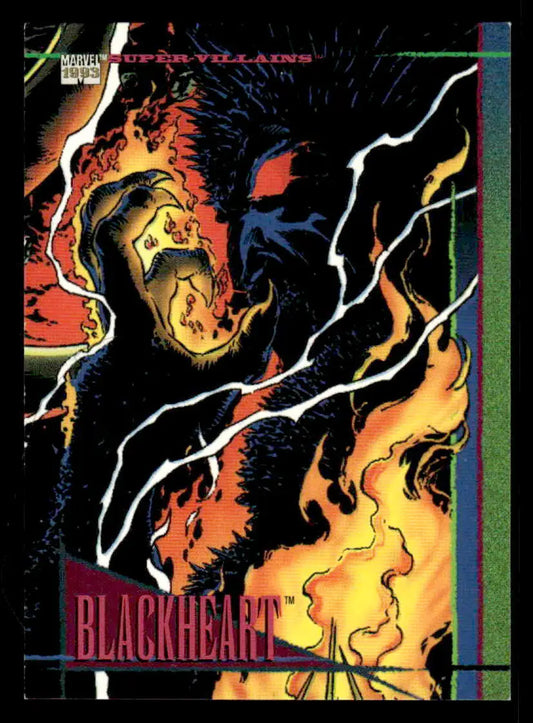 Blackheart card from 1993 SkyBox Marvel Universe series featuring Marvel Super Villains