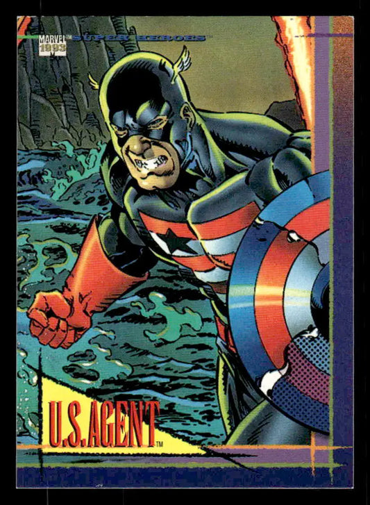 U.S. Agent comic card from 1993 SkyBox Marvel Universe #72 collectible series