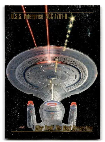 U.S.S. Enterprise NCC-1701-D firing phasers in 1993 Skybox Star Trek Master Series card