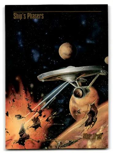 Skybox Star Trek Master Series #27 showcasing a spaceship firing phasers in original gloss