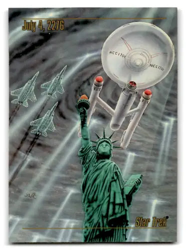 Star Trek Statue of Liberty artwork from Skybox Star Trek Master Series original gloss