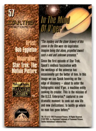 Star Trek trading card featuring In The Mind Of V’ger from Skybox Master Series