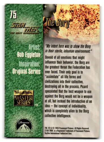 Trading card of The Borg from Skybox Star Trek Master Series with original gloss design