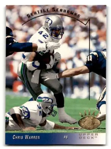 Chris Warren Seattle Seahawks football card with original gloss from 1993 SP #251