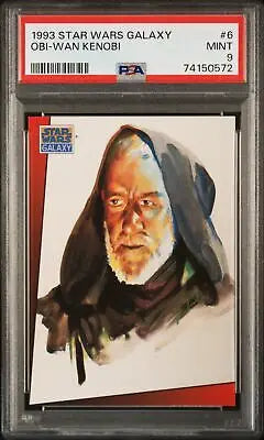 Graded Obi-Wan Kenobi trading card from 1993 Star Wars Galaxy PSA 9 collectible