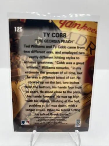 Ty Cobb baseball card from 1993 Ted Williams Company for Detroit Tigers collectors