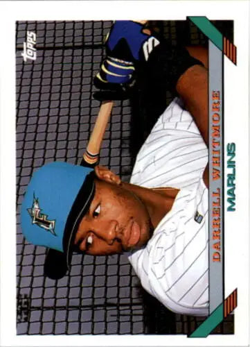 1993 Topps Darrell Whitmore Rookie Baseball Card with original gloss, Florida Marlins