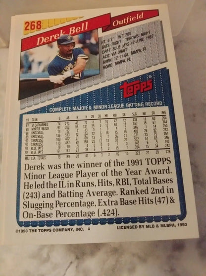 Derek Bell baseball card from 1993 Topps Inaugural Colorado Rockies #268