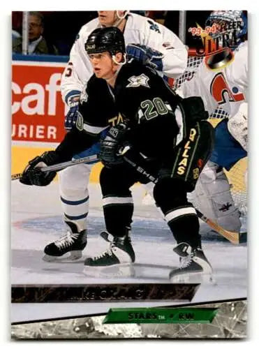 Hockey player in black jersey 25 skating, featured in Mike Craig Dallas Stars card