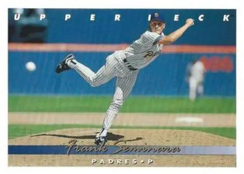 1993 Upper Deck #307 Frank Seminara baseball card with original gloss, Padres