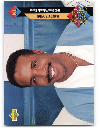 Barry Bonds smiling on 1993 Upper Deck San Francisco Giants baseball trading card