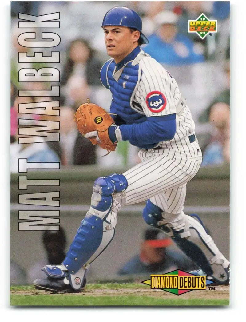 Matt Walbeck 1993 Upper Deck Baseball Card featuring Chicago Cubs catcher in pinstripes