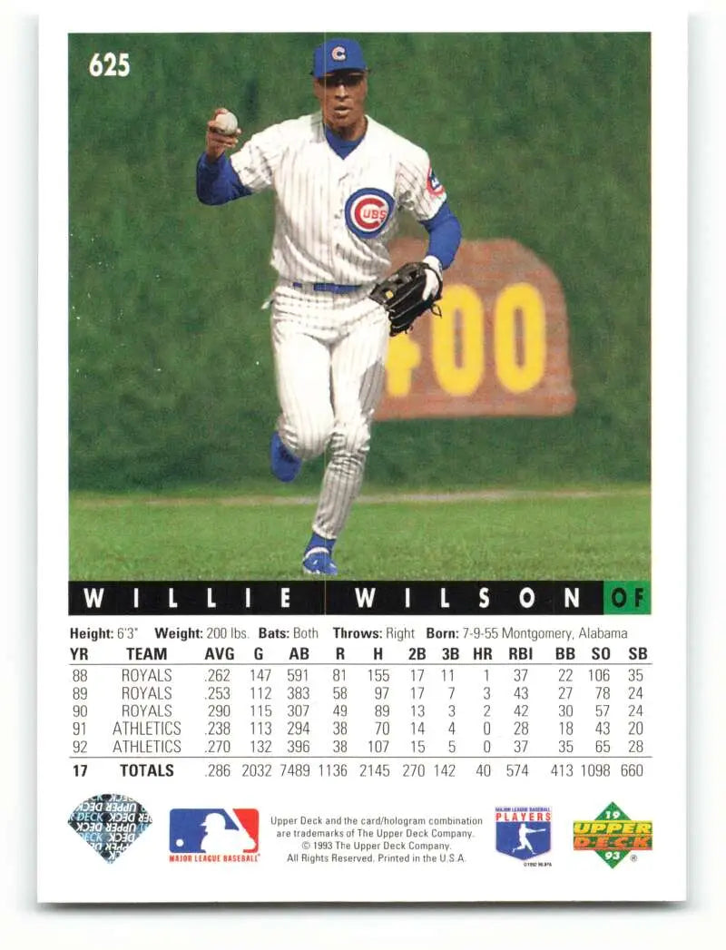 Baseball player in Chicago Cubs uniform making a catch, featured on Upper Deck baseball card