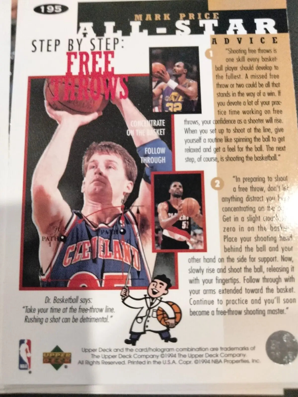 Mark Price Cleveland Cavaliers sports trading card from 1994-95 Collector’s Choice