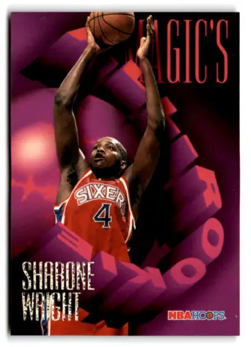 Sharone Wright basketball card from 1994-95 Hoops with original gloss NM-MT 76ers