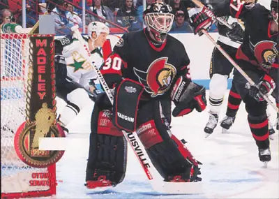 Hockey goalie Darrin Madeley in gear, Ottawa Senators featured on card NM-MT