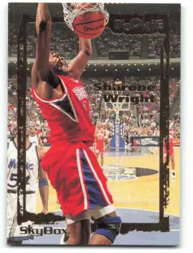 Sharone Wright basketball card from 1994-95 SkyBox Emotion with original gloss finish