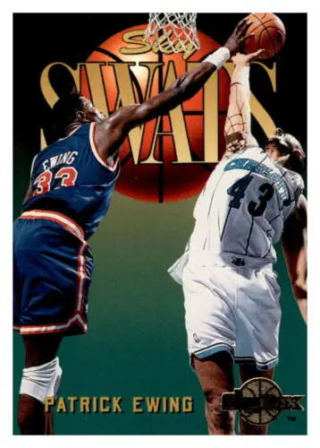 Basketball card featuring 1994-95 Skybox Premium #328 Patrick Ewing with original gloss