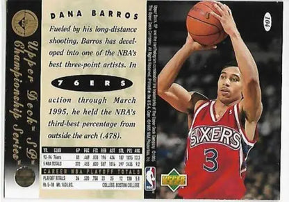 Original gloss 1994-95 SP Championship Dana Barros NM Basketball Card for collectors