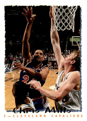 Basketball game action featuring Chris Mills in 1994-95 Topps original gloss card