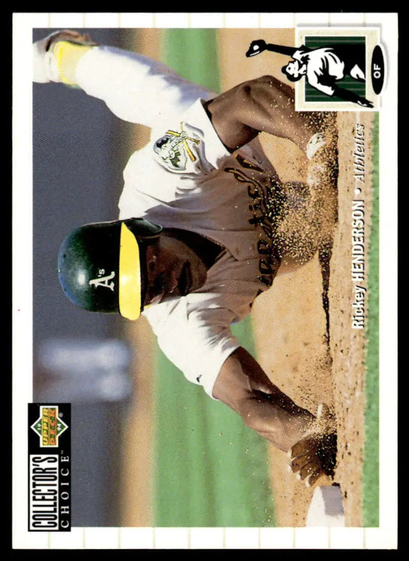 Rickey Henderson sliding into base, showcasing Oakland Athletics baseball action