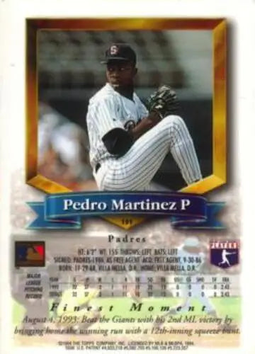 1994 Finest #101 Pedro Martinez NM-MT RC Rookie Padres with original gloss finish